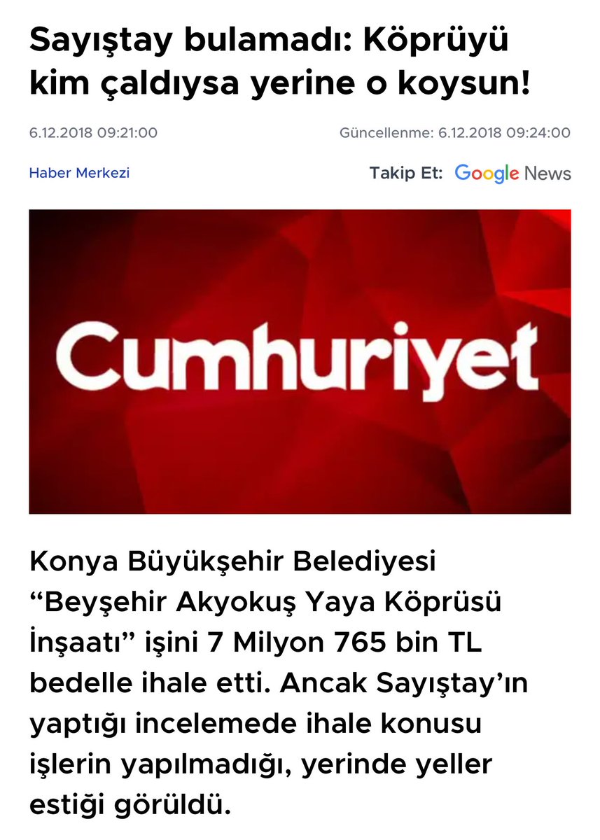 Madem gündemde belediyelerin yolsuzlukları var, 2018’deki bu haberin doğruluğunu, doğruysa hukuki akibetini ben merak ettim.
Gerisi, konunun üzerine gitmek muhalefet milletvekillerinin görevidir diye düşünüyorum.