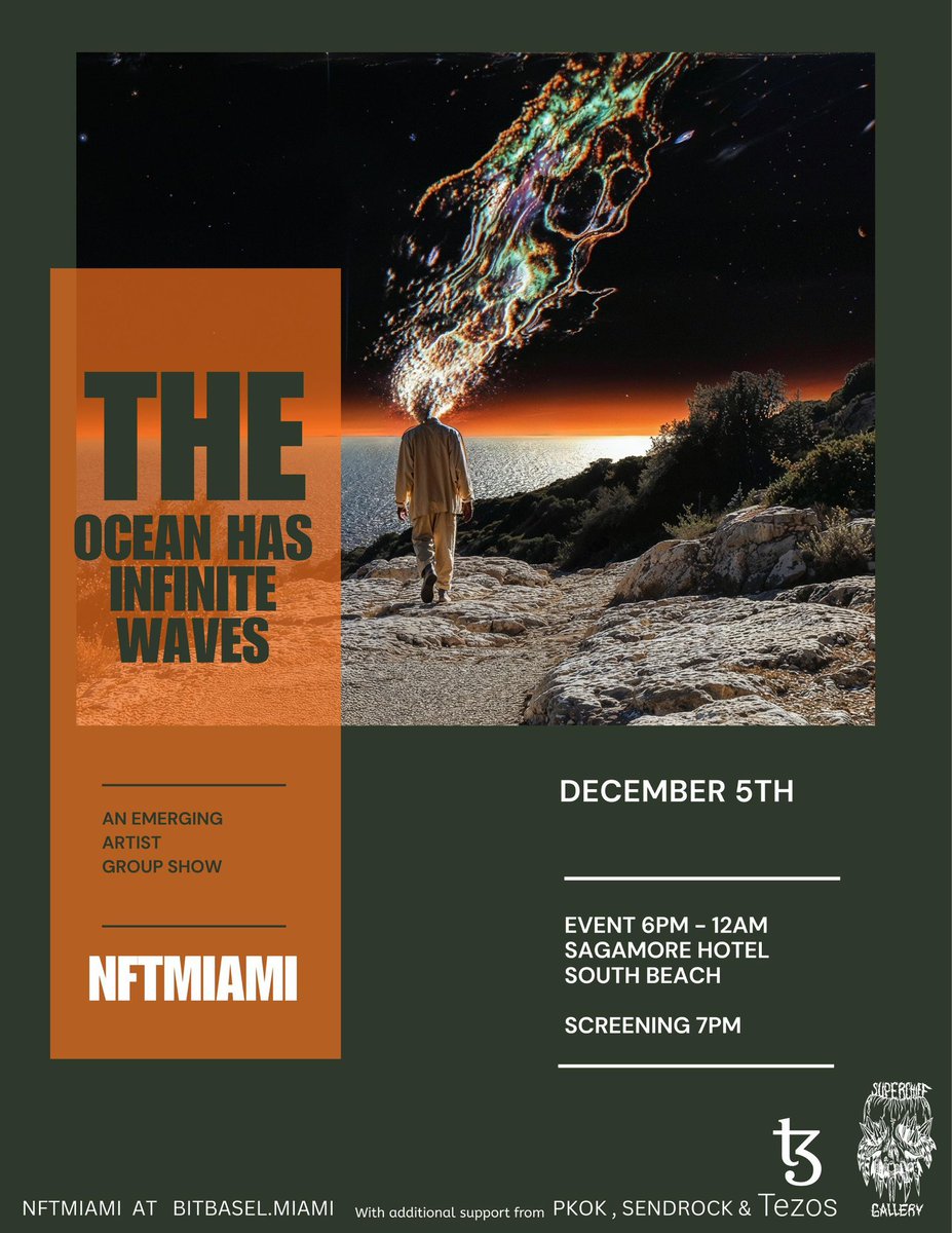 GM world 🧡

Miami tomorrow!

Solarchi @ NFT MIAMI with <a href="/bitbaselart/">BitBasel</a> x <a href="/SuperchiefNFT/">SuperchiefGalleryNFT</a>

6PM–12AM