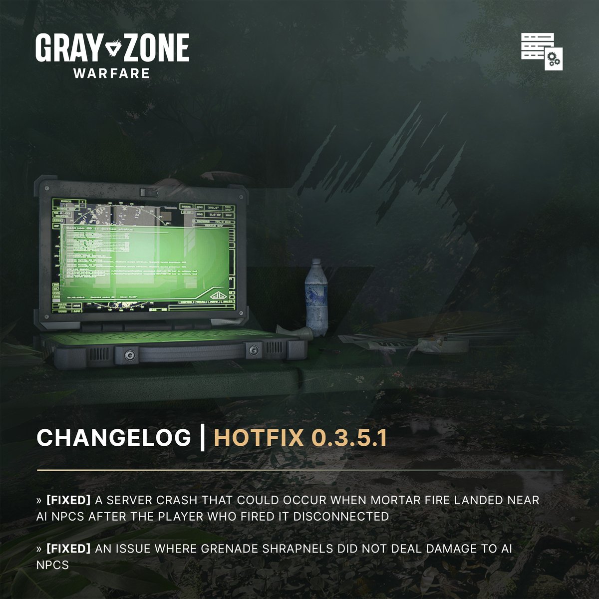 🔸 We have just deployed Hotfix 0.3.5.1 to the live servers. 🔸 See  Changelog on Steam: https://t.co/jNa2NptmEk 🔸 Thank you for your continued  feedback and support!