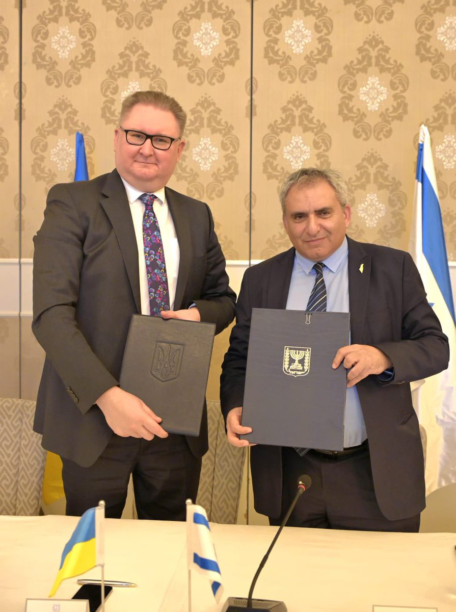 The 13th meeting of the Joint Economic Commission between 🇮🇱 and 🇺🇦 took place today in Jerusalem, chaired by Ukraine’s Deputy Prime Minister <a href="/taraskachka/">Taras Kachka</a> and Minister <a href="/zeev_elkin/">Zeev Elkin</a> 

Both sides reaffirmed the strength of the partnership and explored opportunities for deeper