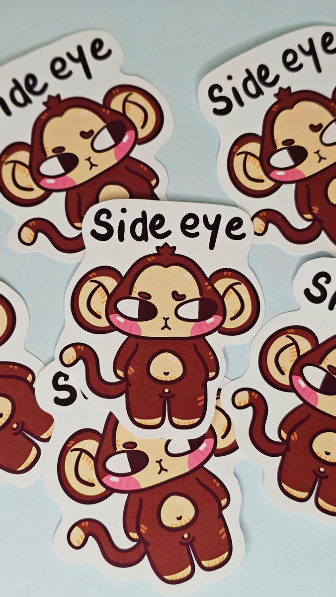 montselabb's tweet image. Say hello to  Bombastik Monkey! 🐵👀  
My newest design is here! ✨ — all designed, printed and cut by me with love ✂️💖
Get yours on Ko-fi or Instagram! ⬇️  
[linktr.ee/montselab]
#handmadestickers #montselab #kawaiistickers #holostickers #monkeysticker
