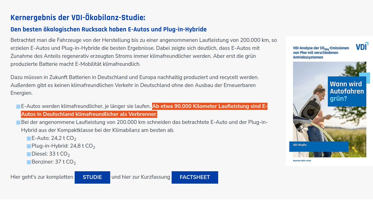 personenprofil's tweet photo. @Mathias73901401 Lieber @Mathias73901401 woher stammt denn dieses Video? Wer behauptet das?
Der @VDI_News kommt zu der Erkenntnis:
"Ab etwa 90.000 #Kilometer #Laufleistung sind #E_Autos in #Deutschland #klimafreundlicher als #Verbrenner."
https://t.co/CUNIB1Rwq7 https://t.co/j2R0mhaWZ6