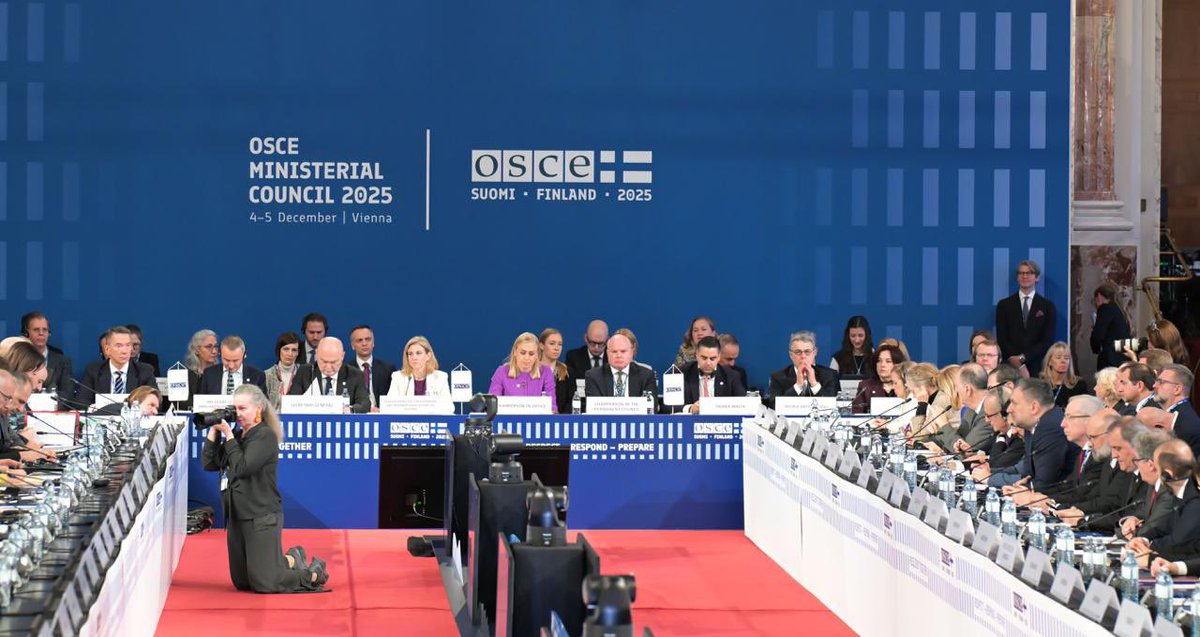 DeputyPMIanBorg's tweet photo. A year after the @MTatOSCE @OSCE Ministerial Council in Malta, today we join the @Finland_OSCE #OSCE25FI Chair-in-Office in Vienna for #OSCEMC25, to reaffirm our commitment to the principles endorsed in Helsinki 50 years ago – security and stability across the OSCE region, safeguarding sovereignty and democratic institutions, upholding fundamental rights, and advancing dialogue for peace. 

As we continue our Helsinki+50 discussion, we remain focused on tangible solutions to strengthen the resilience of this vital organization.