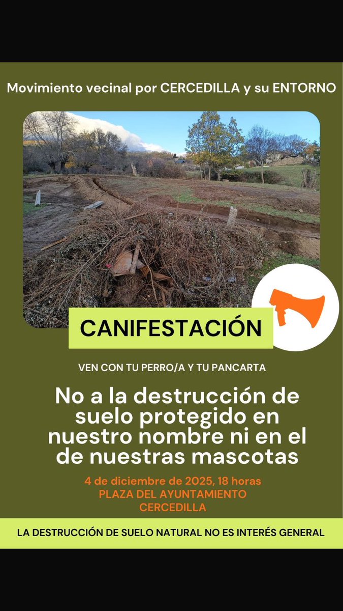 Esta tarde, nuestros vecinos de Cercedilla defienden lo que es de todos.
Anímate a acompañarlos