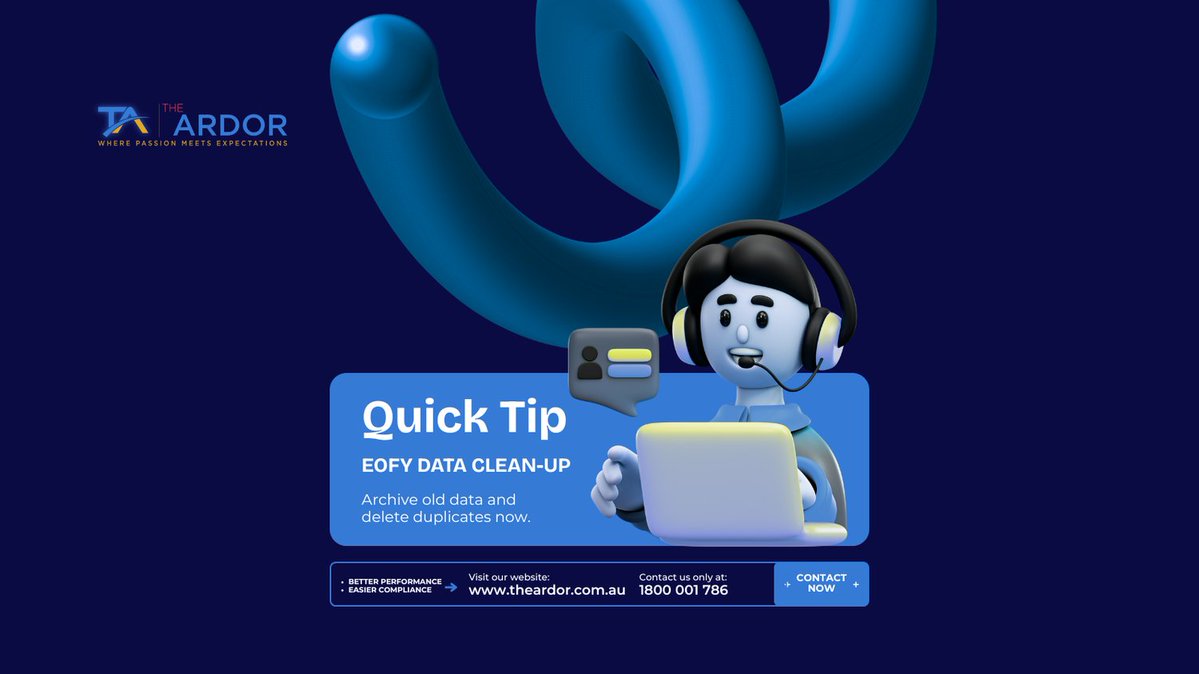 the_ardor's tweet image. Ready for a smooth holiday season? 🎉 Quick Tip: Before you take that well-deserved break, ARCHIVE your old data!   #TechTips #ProductivityHacks #EOFYSydney