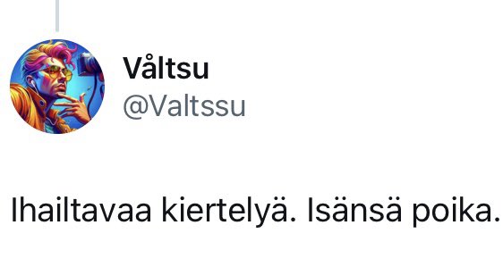 JonneMuistava's tweet photo. @Valtssu @mattimartimo #keepondancing https://t.co/a7BBntK5z1