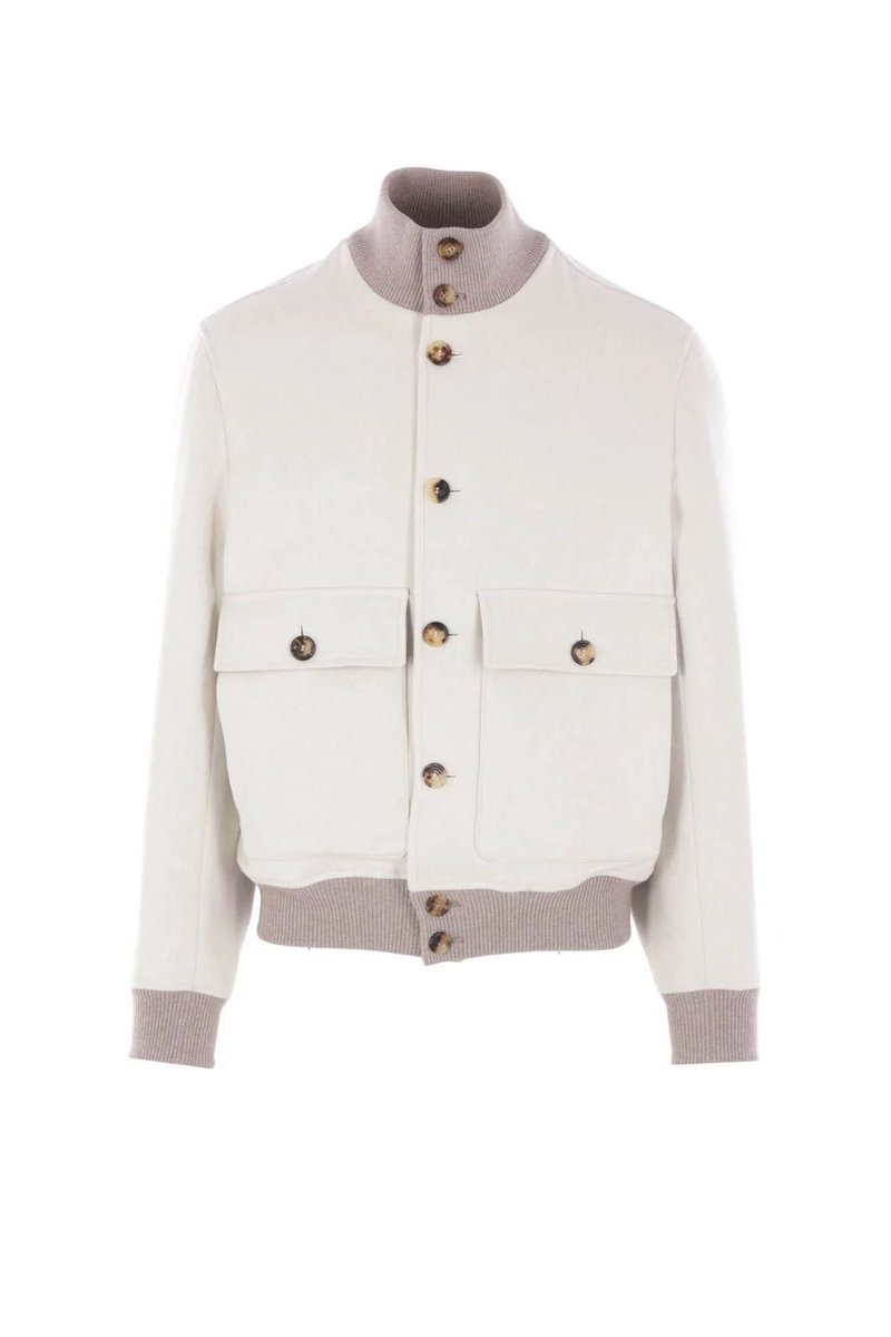 ブルネロクチネリのダブルフランネルボンバージャケット ボンバーと