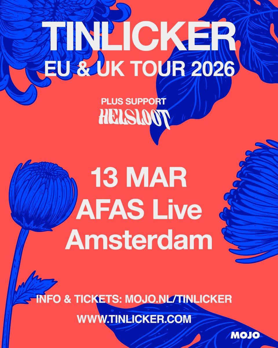 mojoconcerts's tweet photo. @helslootmusic is bevestigd als support act voor Tinlicker. Op 13 maart 2026 staan ze in @AFASLive, Amsterdam. Meer info via: https://t.co/okWKgli2fa https://t.co/bbK04YgFFs