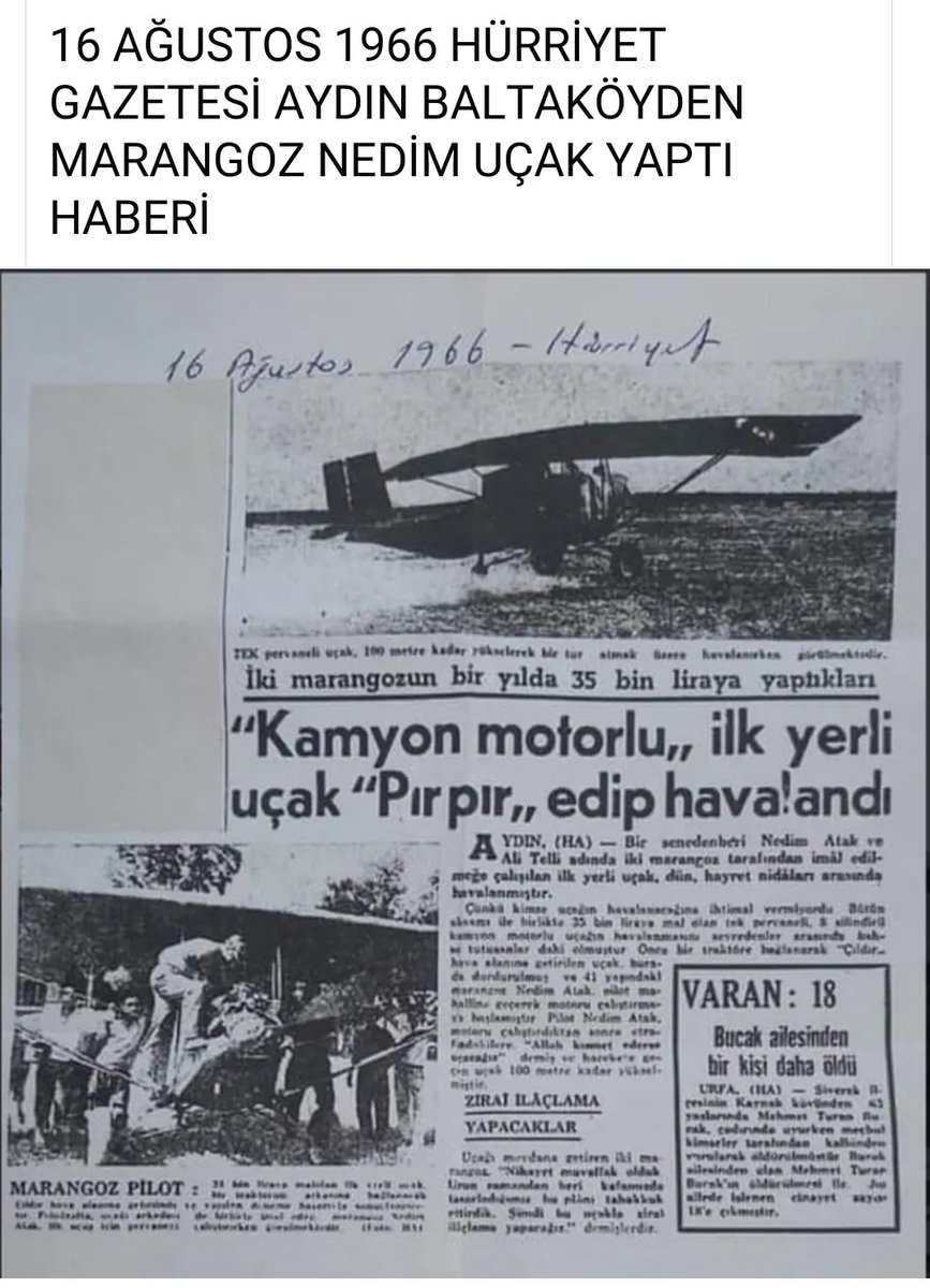 Peki
Uçak yapmanın ödülü(!) ne oldu acaba?