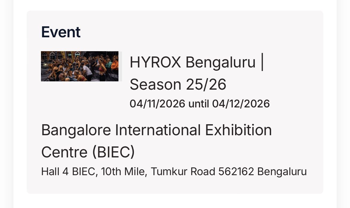 tharunanandh's tweet image. hope knee recovers by then. hyrox 2026 here we go!!