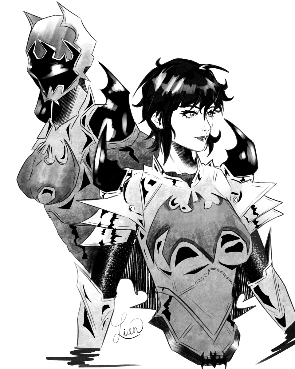 I drew Cass wearing an armor based on the ones from Kingdom Hearts. 🦇🔑

#CassandraCain #batgirl #fanart