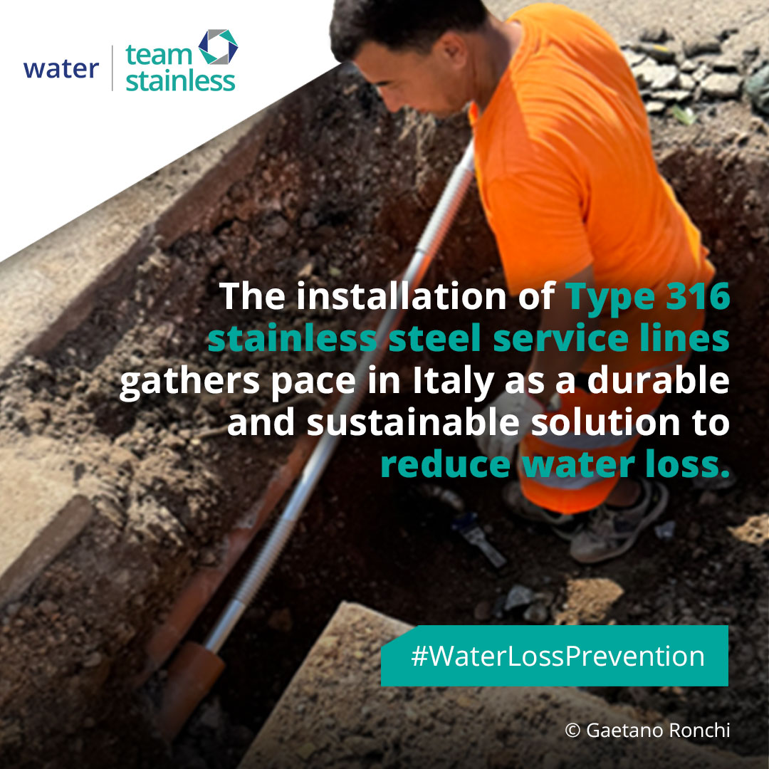 The installation of Type 316 #stainlesssteel service lines gathers pace in Italy as a durable and sustainable solution to reduce water loss
Find out more: ow.ly/QoWi50XBIW5
#WaterUtilities #WaterLeakage #Sustainability #Italy #Infrastructure #TeamStainless #WaterLossDay