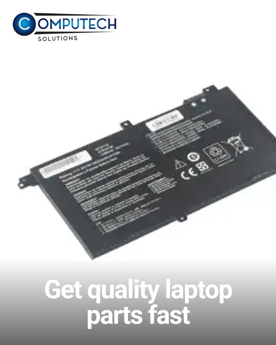 Computech_PTA's tweet image. Laptop repairs made easy. Get quality batteries, chargers, and parts fast. Shop Computech Solutions—affordable, delivered nationwide. Add to cart today! #LaptopRepair #ComputechSolutions #TechSupport #LaptopCharger #LaptopLCD #LaptopParts

WhatsApp us now wa.me/0878221284