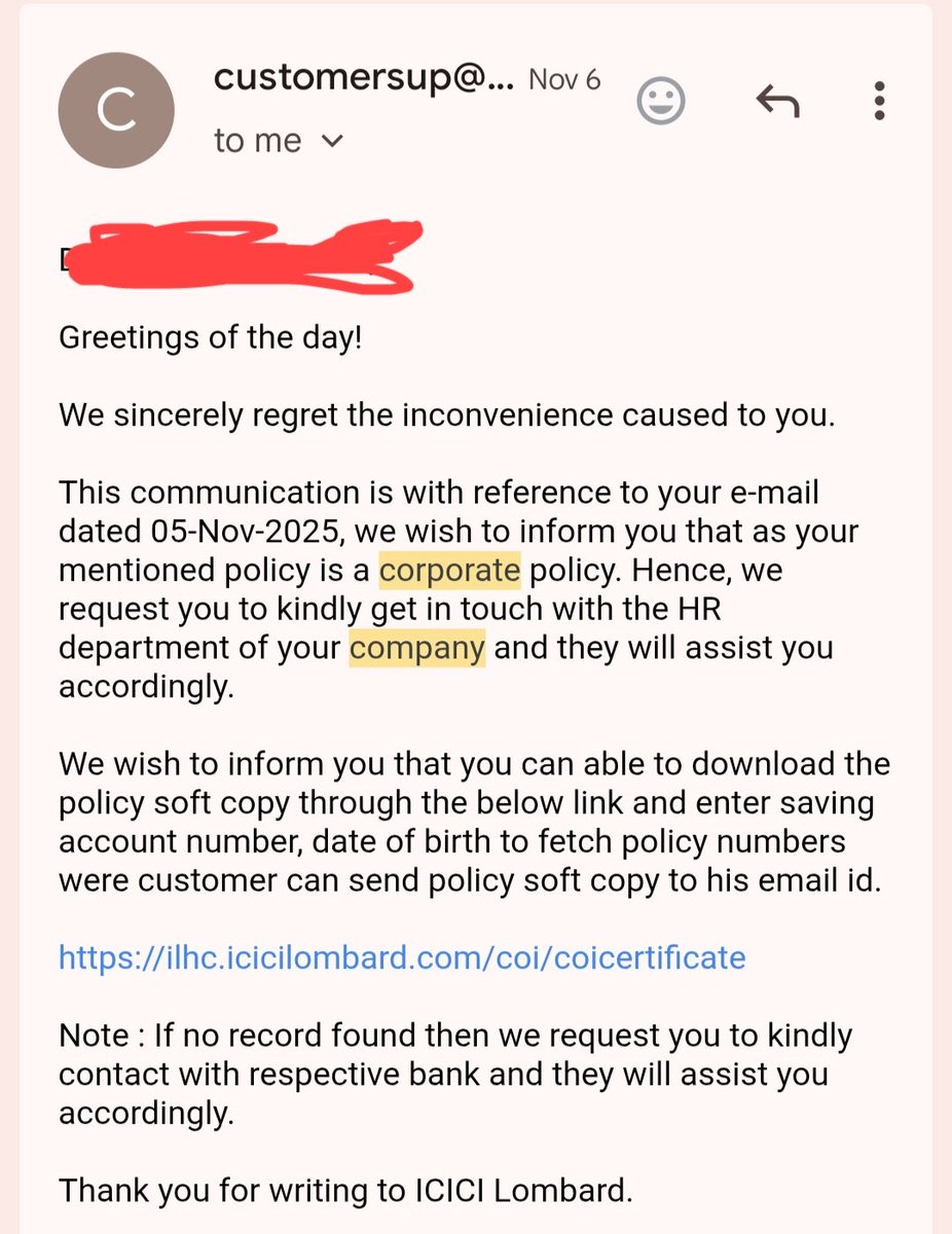 YBJP_4India's tweet photo. Whether it's corporate/personal/group policy whatever it would be-
The thing matter is-
(5)It is an illegal process performed by @ICICILombard just to earn money by making customer fool in the name of "PMSBY RENEWAL" in which @ICICIBank_Care @ICICIBank is involved equally. https://t.co/P39lgfTOeh