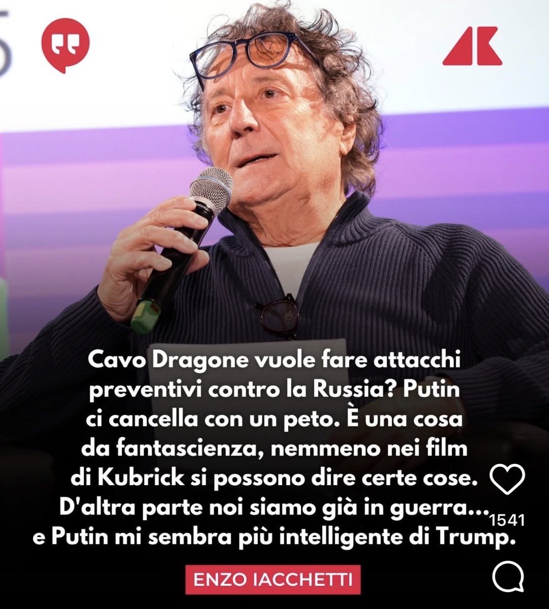 Un comico che viene invitato in tv a fare analisi militari. Il motto “uno vale uno” ha fatto danni incalcolabili. Bianca Berlinguer tra lui, Orsini e Corona ha la credibilità sotto zero.