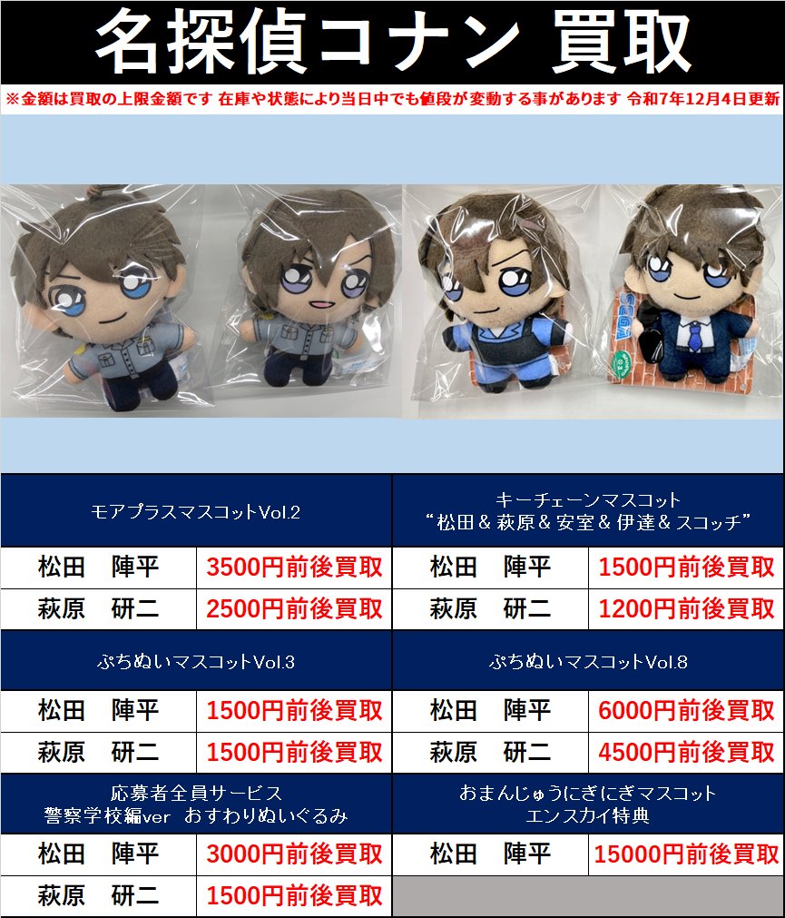 買取情報】 『#名探偵コナン』 松田陣平さん、萩原研二さんの