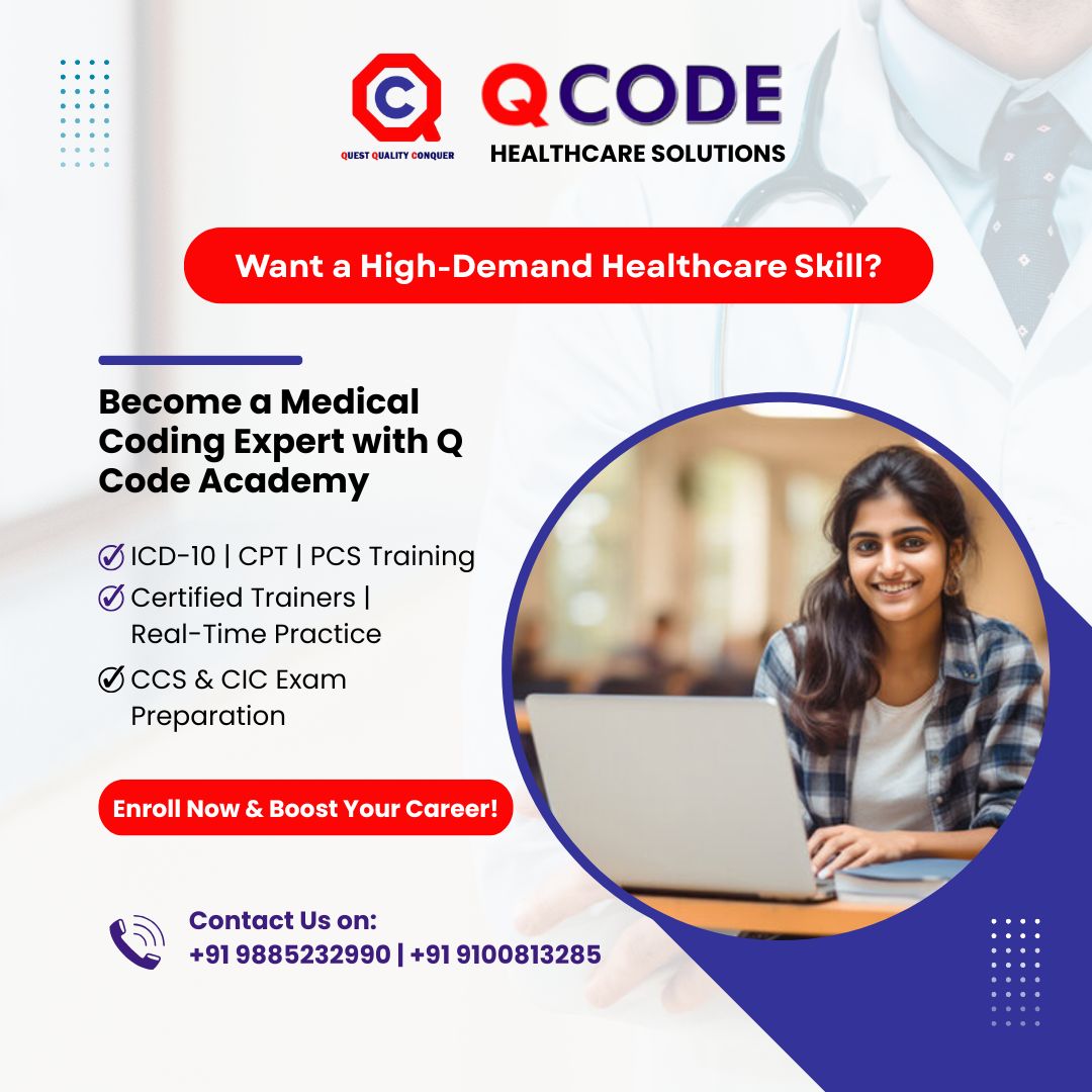 qCodeacademy_'s tweet image. 🚀At Q Code Academy, we train you to become a certified, job-ready medical coding expert with:

📘 ICD-10 | CPT | PCS Complete Training
👩‍🏫 Experienced Trainers
📝 Real-Time Practice Sessions
🎯 CCS &amp;amp; CIC Exam Guidance

✨Enroll Now 

#QCodeAcademy #MedicalCoding #ICD10 #CPT #PCS