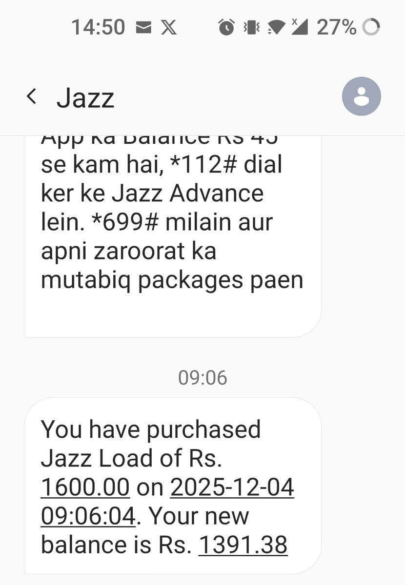 EduHub74's tweet image. جاز کمپنی کی دھوکہ دہی صبح 1600 کا لوڈ کروایا اور monthly super package لگایا جو کہ لگ بھی گیا 
اب دیکھا تو سارے پیسے ختم اور پیکج بھی نہیں شو ہو رہا۔۔۔
متعلقہ ادارے نوٹس لیں 
@PTAofficialpk
@jazzpk