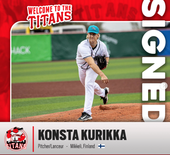 Konsta Kurikka signs with <a href="/titans_ottawa/">OttawaTitans</a> <a href="/BaseballFinland/">Baseball Finland</a>