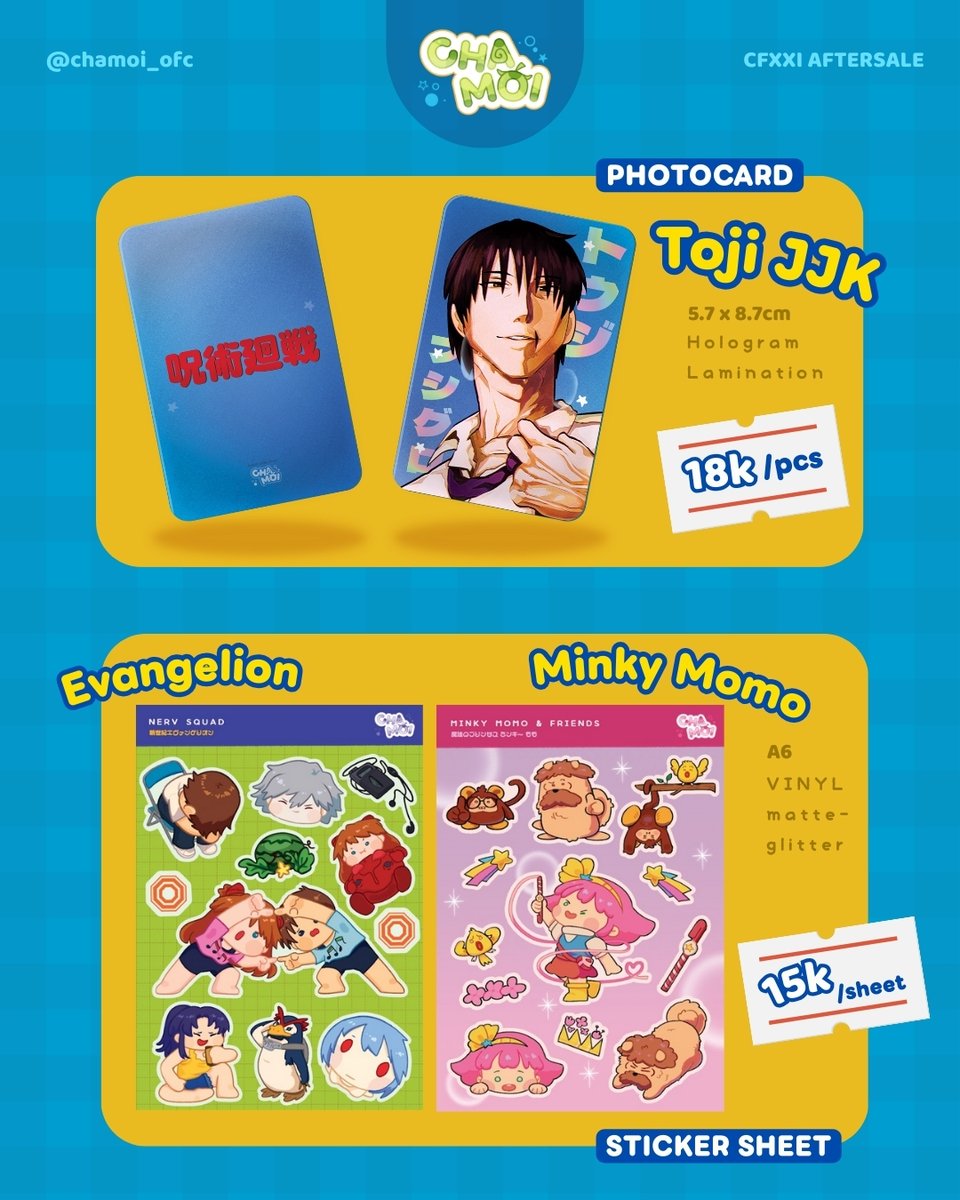 syhali_ph's tweet photo. [🔁&amp; 💖 are really appreciated]

📦Mail order (Local only: Indonesia)
🔗https://t.co/X17gSb0Mjz 
✨Fandoms: Persona 4, Persona 5, Toji, Evangelion, Minky Momo, Star Crochet.

#cf21 #cf21aftersale #cf21catalogue https://t.co/5yDduTdk6K