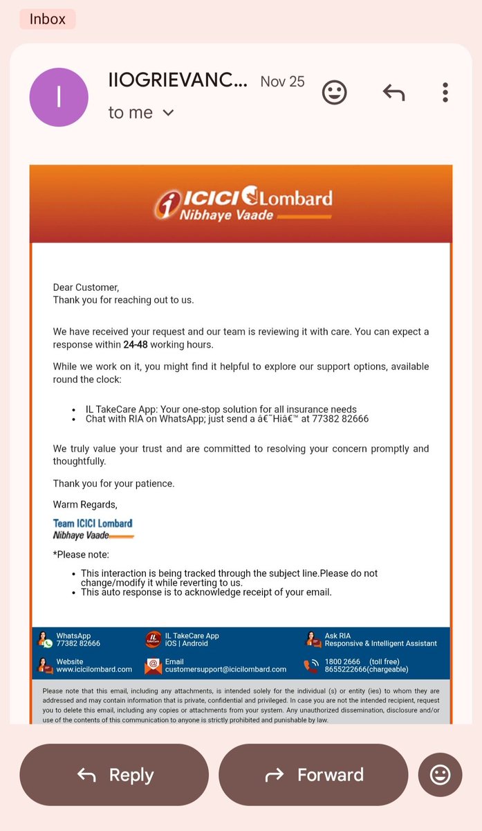 YBJP_4India's tweet photo. From 25 nov 2025 to till now 48 working hours not happened yet?🤣

What kind of lazy people are in @ICICILombard &amp; what kind of service are they providing to the customers?
Why salary are they getting for it?

सब गोलमाल है
@MantriSanjeev https://t.co/p84XYCpRsl
