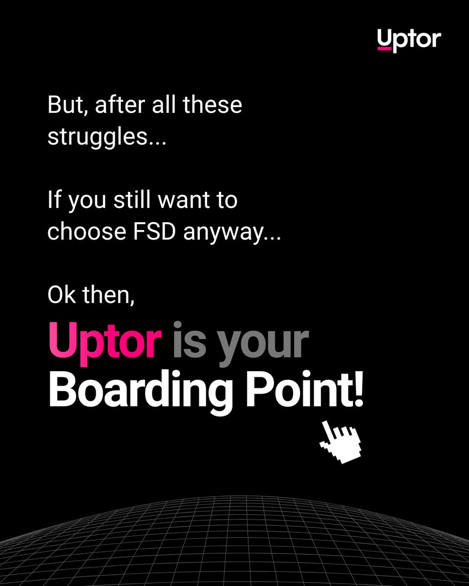 Uptordotin's tweet image. Well, Uptor might be the place where you might get out of your comfort zone.

If you don&apos;t feel like choosing growth, then uptor is not for you 🙅‍♂️

#FullstackDevelopment #coding #programming #developer #WebDevelopment #application #WebDesign