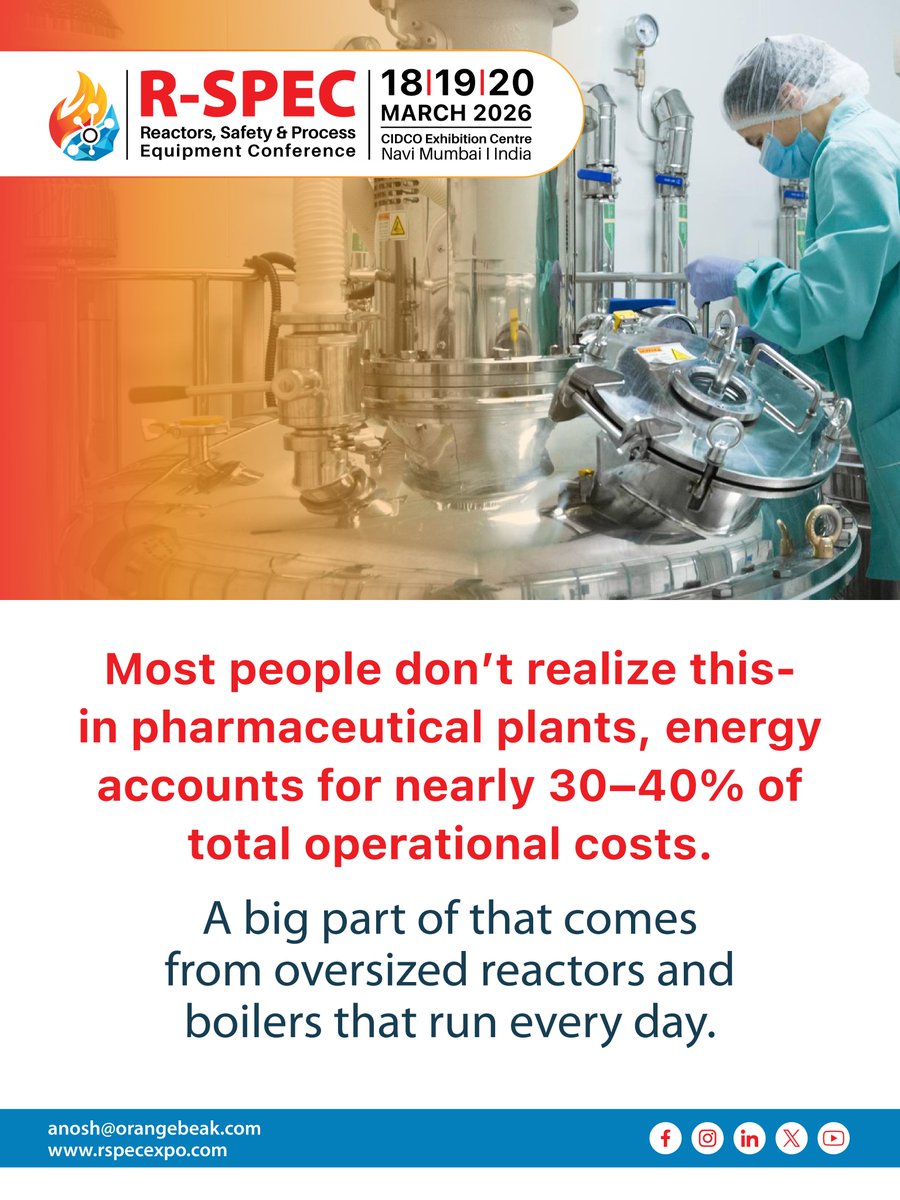 rspec_expo's tweet image. ✨Experience equipment that’s engineered to boost efficiency: improved reactor designs, faster dispersers, optimised heat recovery, and more.

Dates- 18–20 March 2026
Venue- CIDCO Exhibition Centre, Vashi, Navi Mumbai

#rspec #rspec2026 #vashi #navimumbai #events #mumbaievents