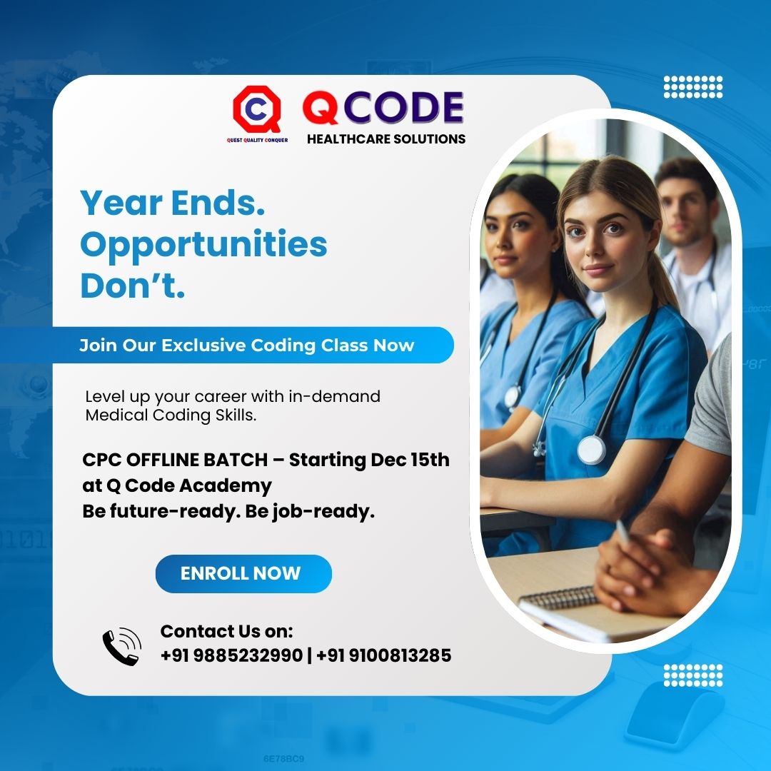 qCodeacademy_'s tweet image. The best time to upgrade your career is now.
Kickstart your journey into the healthcare industry with in-demand Medical Coding skills.

📅 CPC Offline Batch starts Dec 15th
🏫 At Q Code Academy
Become future-ready. Become job-ready.

#QCodeAcademy #MedicalCoding #CPCTraining