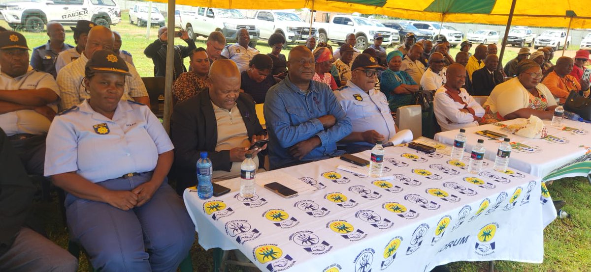 SAPoliceService's tweet photo. #sapsNW Bojanala 1 Community Police Forum under Chairperson Mr Sibasa held their #CommunityInBlue festive season action plan activity at Lebotloane sports ground on Wednesday, 03/12.
The event was supported by Provincial #CPF led by its Chairperson Mr Malungani. Maj Gen Modisagarekwe Mosimanegape, the District Commissioner on behalf of the #SAPS, was present at the yearly event, and during his address he thanked everyone for honouring the invite and further commended the CPF team for organising such a spectacular event.
Other notable figures who were present was the Mayor of Moretele and the Chief of Lebotloane and various Chiefs from the surrounding areas as well as church leaders.
Activities including drill were performed by patrollers and the action plan was handed to the District Commissioner of Bojanala1 who signed the document. #PartnershipPolicing #SaferFestiveSeason ME
https://t.co/pug5lv45WP
