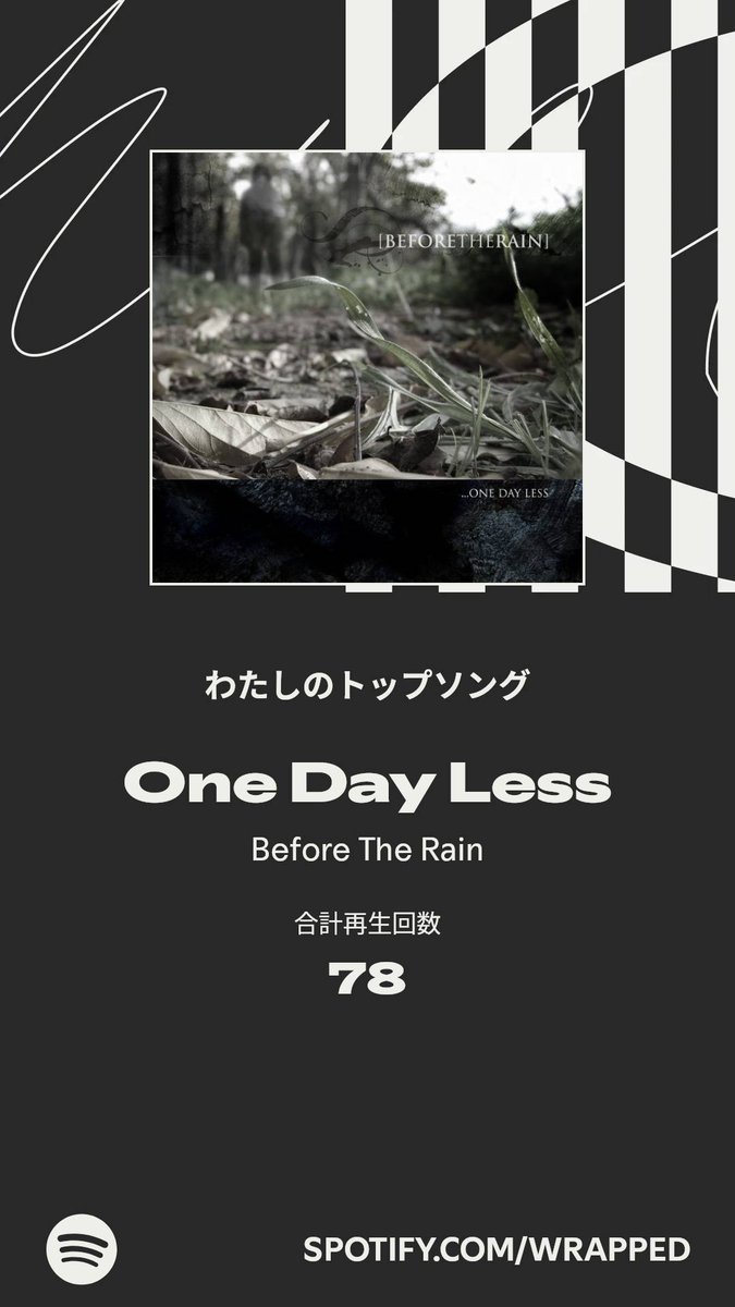 Hangboom's tweet photo. 今年のわたしのトップソングは「One Day Less」でした。詳しくはわたしの #Spotifyまとめ をチェック 
https://t.co/av7x5K3WRJ https://t.co/F3pwYOPPmW