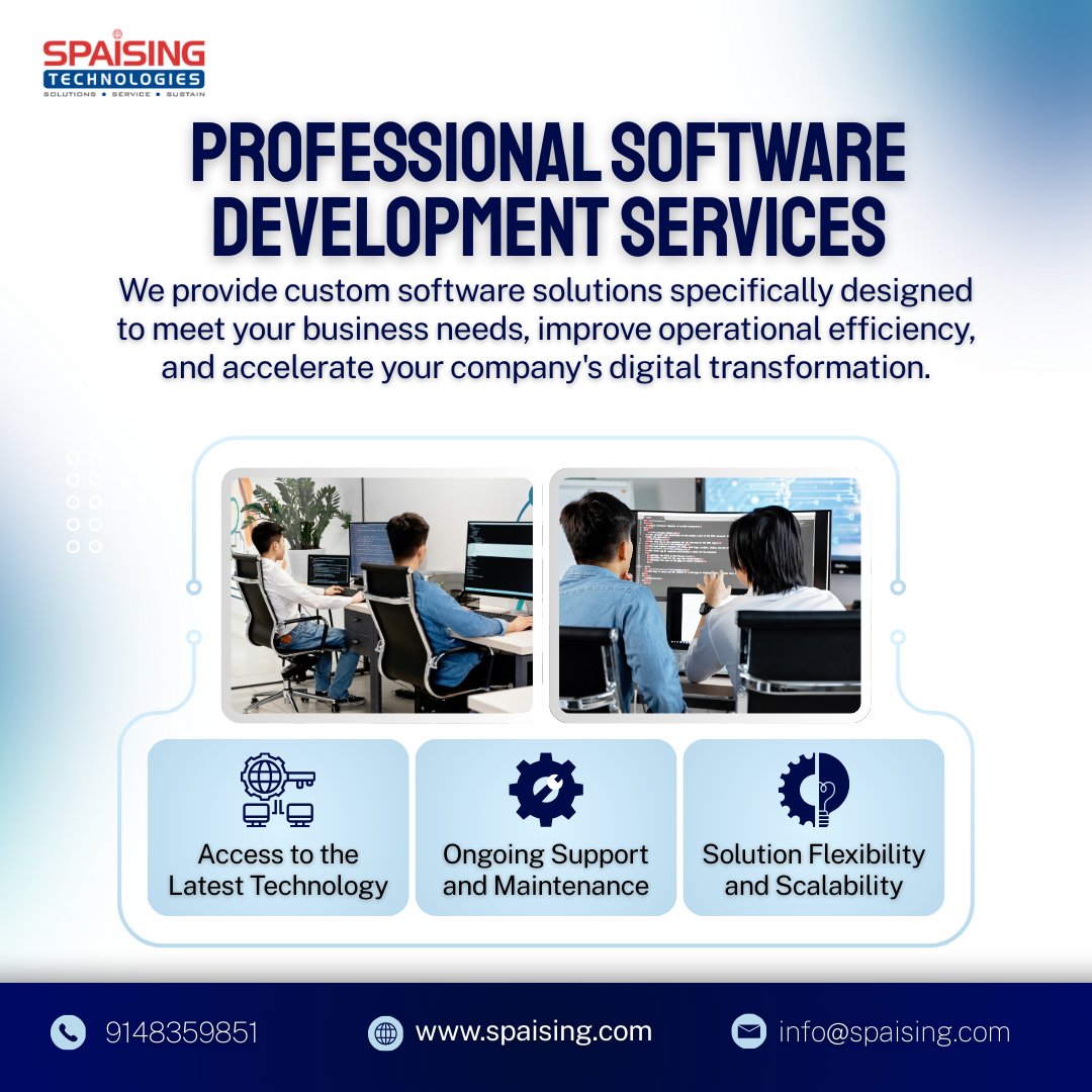 SpaisingTech's tweet image. At Spaising Technologies, we develop custom software solutions designed to streamline operations, improve efficiency, and accelerate digital transformation for modern enterprises.
#SpaisingTechnologies #SoftwareDevelopment #CustomSoftware #DigitalTransformation #BusinessSolution