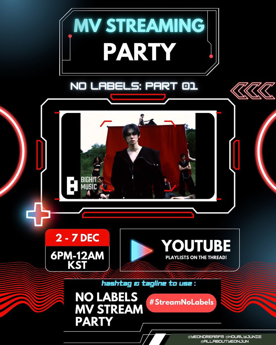 hourlyjunie's tweet photo. NO LABELS: PT 01 MV Streaming Party IS ON GOING NOW‼️
▶️ Share your streaming proof and tag 5 of your mutual!
NO LABELS MV STREAM PARTY
#StreamNoLabels
#YEONJUN https://t.co/oJuECS5v7A