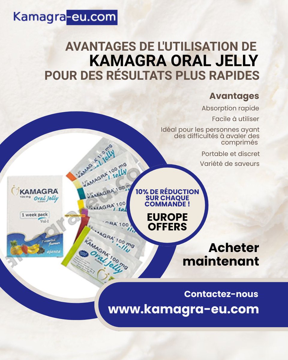 kamagra_eu_'s tweet photo. Avantages de l'utilisation de Kamagra Oral Jelly pour des résultats plus rapides

Kamagra Oral Jelly offre une action rapide, facile à prendre et pratique à transporter. En savoir plus- https://t.co/GFpXM1Q3uH

#Kamagra #KamagraOralJelly #DysfonctionErectile #SantéHomme https://t.co/erJQBEkaDI