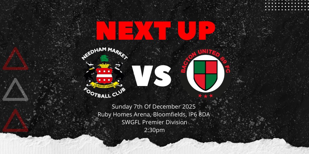 NMFCWomen's tweet image. DEVS START DECEMBER AT HOME 🏠 

🆚  Bacton United 89

📆  Sunday 7th Of December 2025

🏟  Ruby Homes Arena, Bloomfields, IP6 8DA

🏆  SWGFL Premier Division

⏰  2:30pm

#NMFCWomen