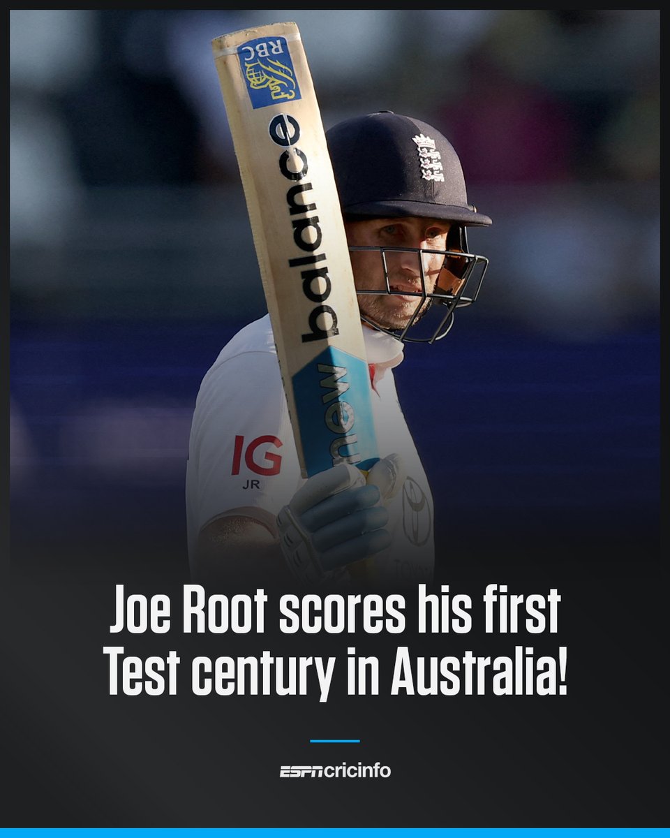 HE’S FINALLY DONE IT!
 
In his 30th Test innings down under, Joe Root reaches three figures for the first time on Australian soil 💯