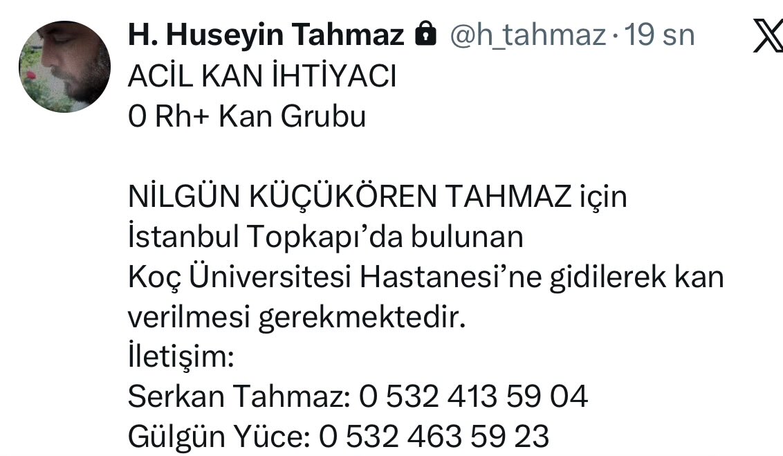 Yakın bir arkadaşımın eşi için acil kan ihtiyacımız var!.