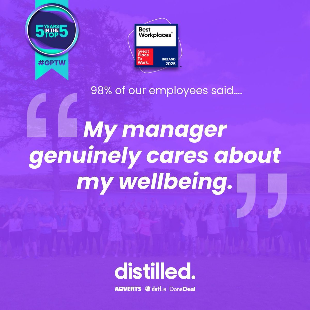 Distilled_ie's tweet image. 💙 At Distilled, 98% of our people say their manager genuinely cares about their wellbeing.

We Thrive Here, Play Our Part, and Create with Impact, growing, achieving, and supporting each other every step of the way. 🚀 

#ThriveHere #PlayYourPart #CreateWithImpact