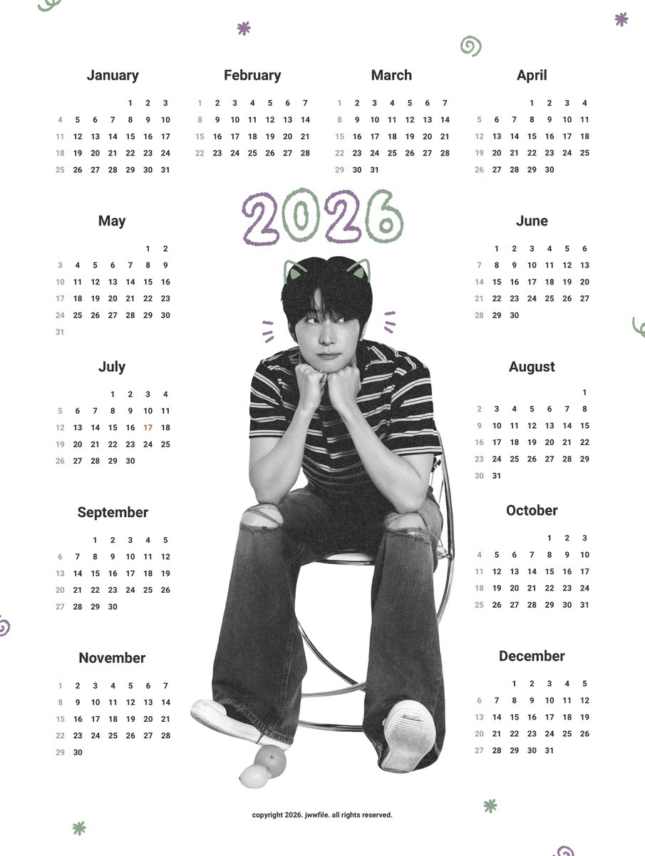 wonwoo 2026 calendar