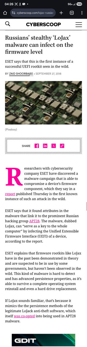 ImNux's tweet image. Lol, ya when i first made that VM it was for the lojax malware of APT28. Which is a UEFI rootkit. Firmware level shit. This shit had only been theorized, first in the wild find. Was definitely &quot;OH FUCK SHIT.&quot;