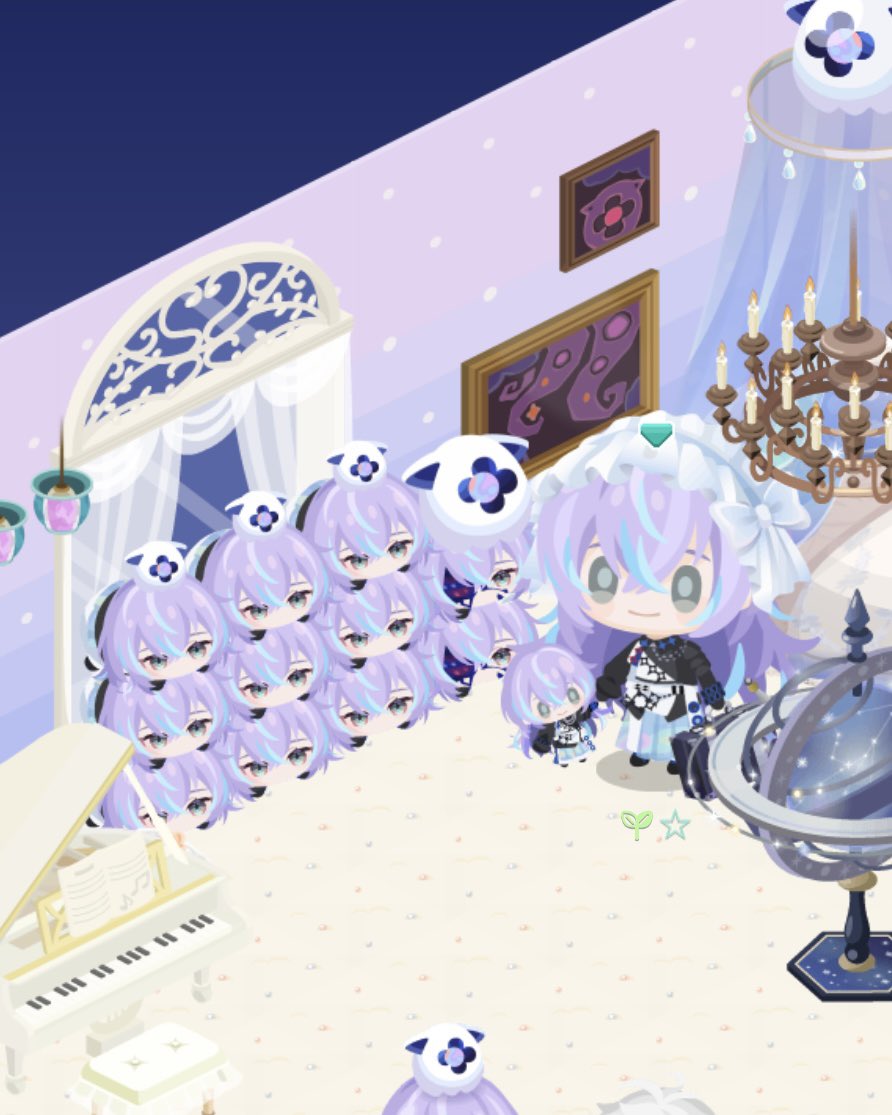 素敵な家具があって早速飾った🪐✧︎*。
 #ピグパ星導叢雲コラボ