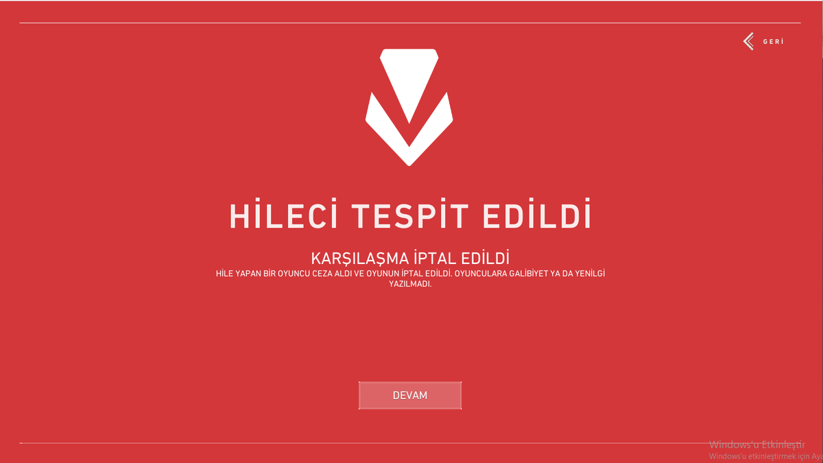 2 gündür kaybederken sürekli ban yiyor hileci salın artık amk 5 maçımın 2sinde hile var