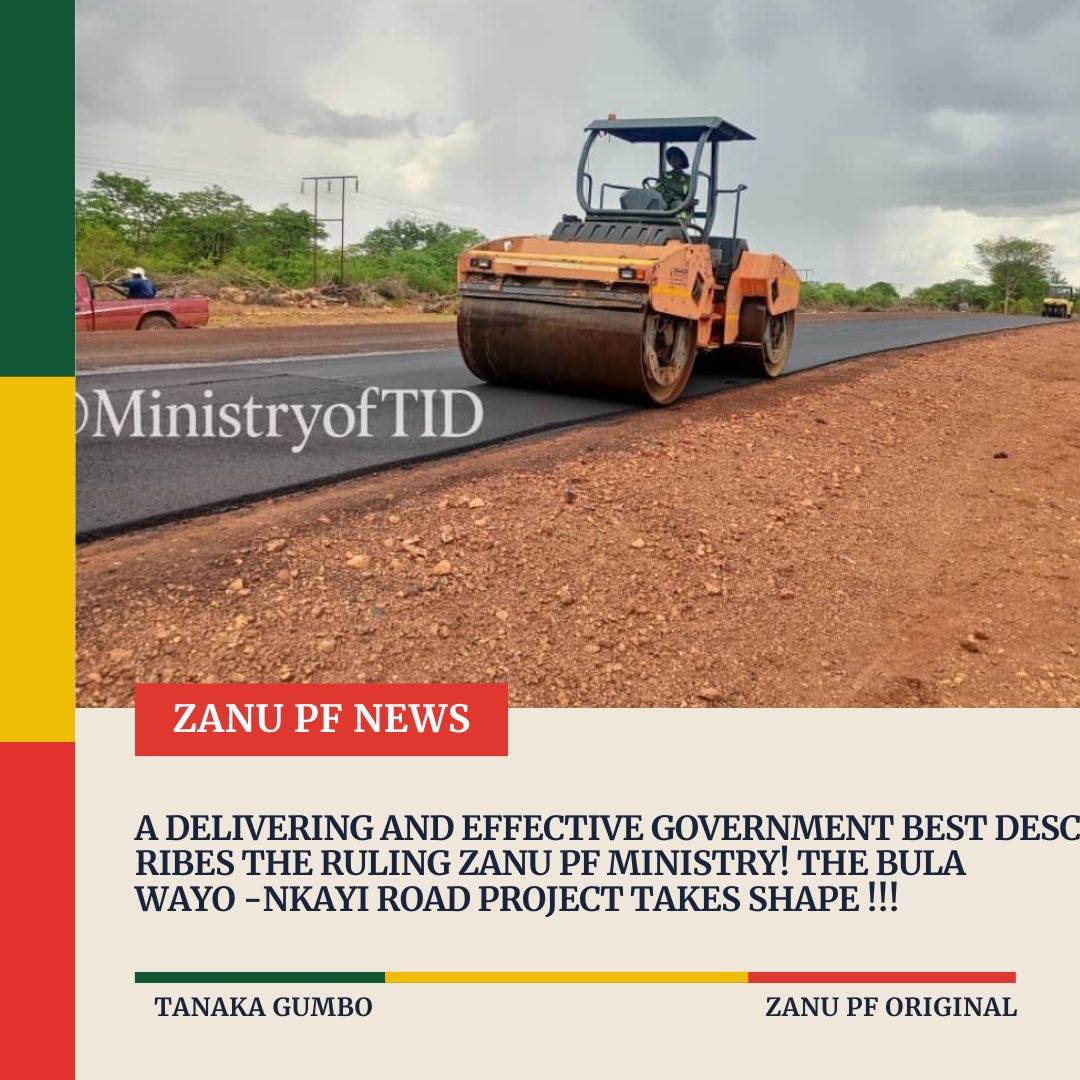 TanakaaGumbo's tweet image. 🚧⚡ TRANSFORMING ZIMBABWE, KILOMETER BY KILOMETER! 🇿🇼🛣️

#ProgressUpdate #RoadWorks

Surfacing is now actively underway on the Bulawayo–Nkayi Road Construction Project, marking another major stride in Zimbabwe’s nationwide road rehabilitation and modernisation drive under the…