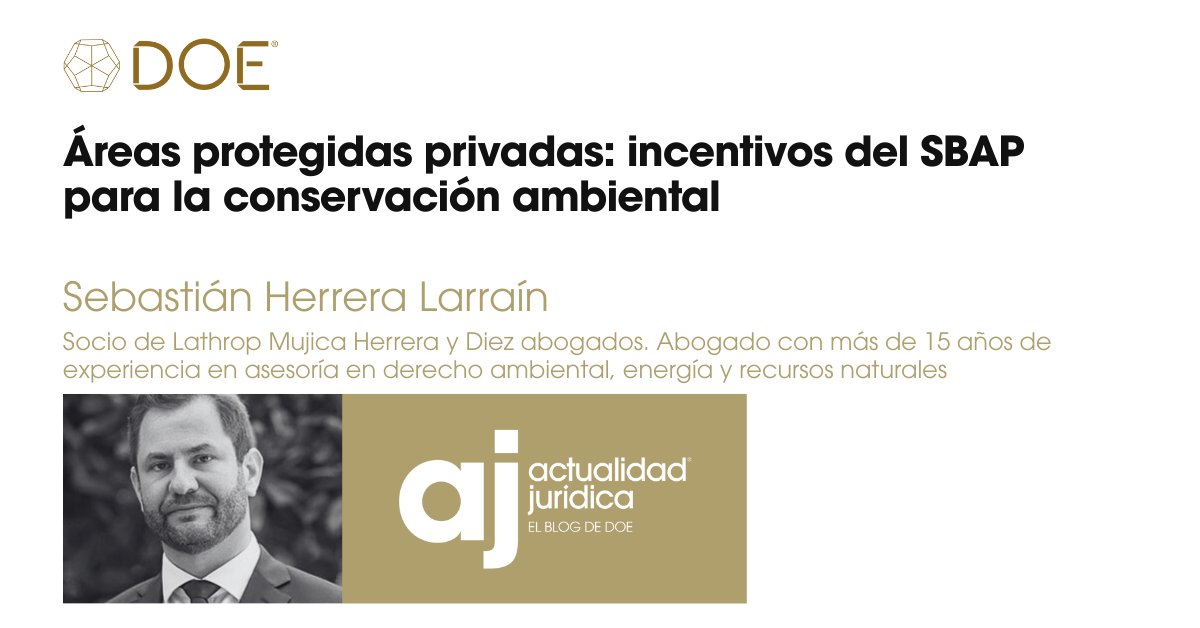 ⚖️OPINIÓN| ¿Cómo conservar el valor natural, la biodiversidad y las funciones ecosistémicas de un predio a largo plazo? Sebastián Herrera Larraín aborda este tema en su columna de la semana. 

Lee acá ➡️actualidadjuridica.doe.cl/areas-protegid…

#DOE #Medioambiente #SBAP