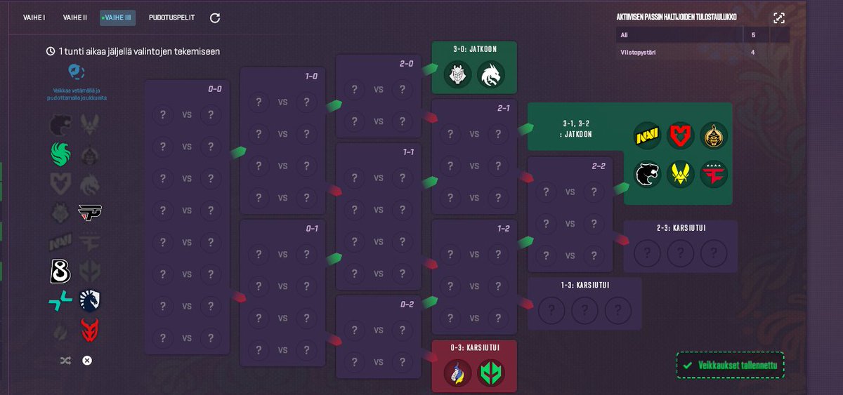 Näillä umpisurkeasti sujunut Pick'Em -haaste vielä käännetään iloksi!

#esportsfi #cs2fi