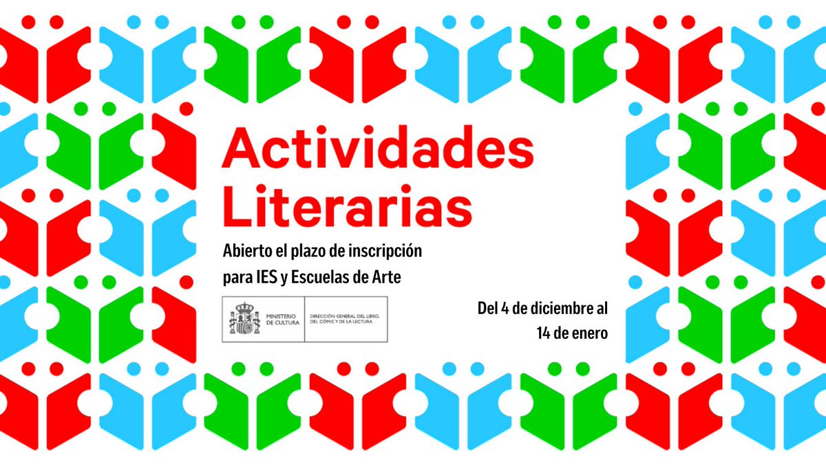 librolecturagob's tweet photo. 📢 Abrimos el plazo de inscripción para #IES y Escuelas de Arte en las actividades literarias organizadas por @culturagob para 2026.

El registro se hará a través de la aplicación web disponible en https://t.co/IlpwNUOWde

Sigue leyendo para ➕ info ⬇️ https://t.co/rGf6ljmx5h