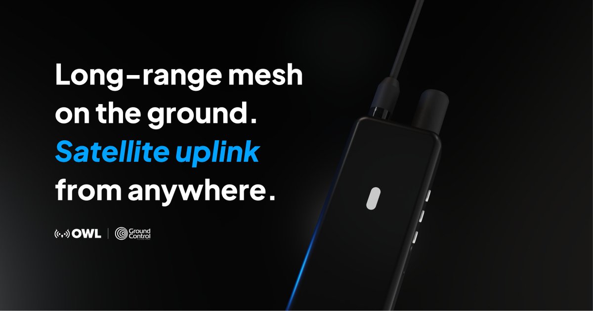 OWLIntegrations's tweet photo. When the network ends, your data usually does too.

Our Satellite Duck creates a communication path with no towers, no Wi-Fi, and no cell coverage. It meshes with other Ducks and uplinks through Ground Controls RockBLOCK when nothing else works. https://t.co/iYL7QRItga