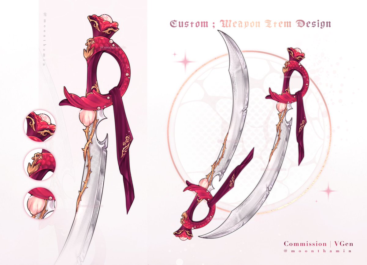 moonthamin's tweet image. Custom Weapon Item Design : Cutlass 🧜‍♀️ (Repost)
Owner : Myz-Wykkyd
#Commission #VGenComm #VGen
