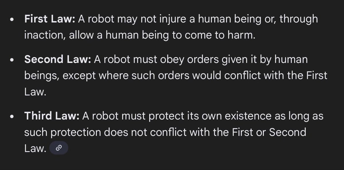 <a href="/JonhernandezIA/">Jon Hernandez</a> Do you not know about Isaac Asimov's Three Laws of Robotics?
