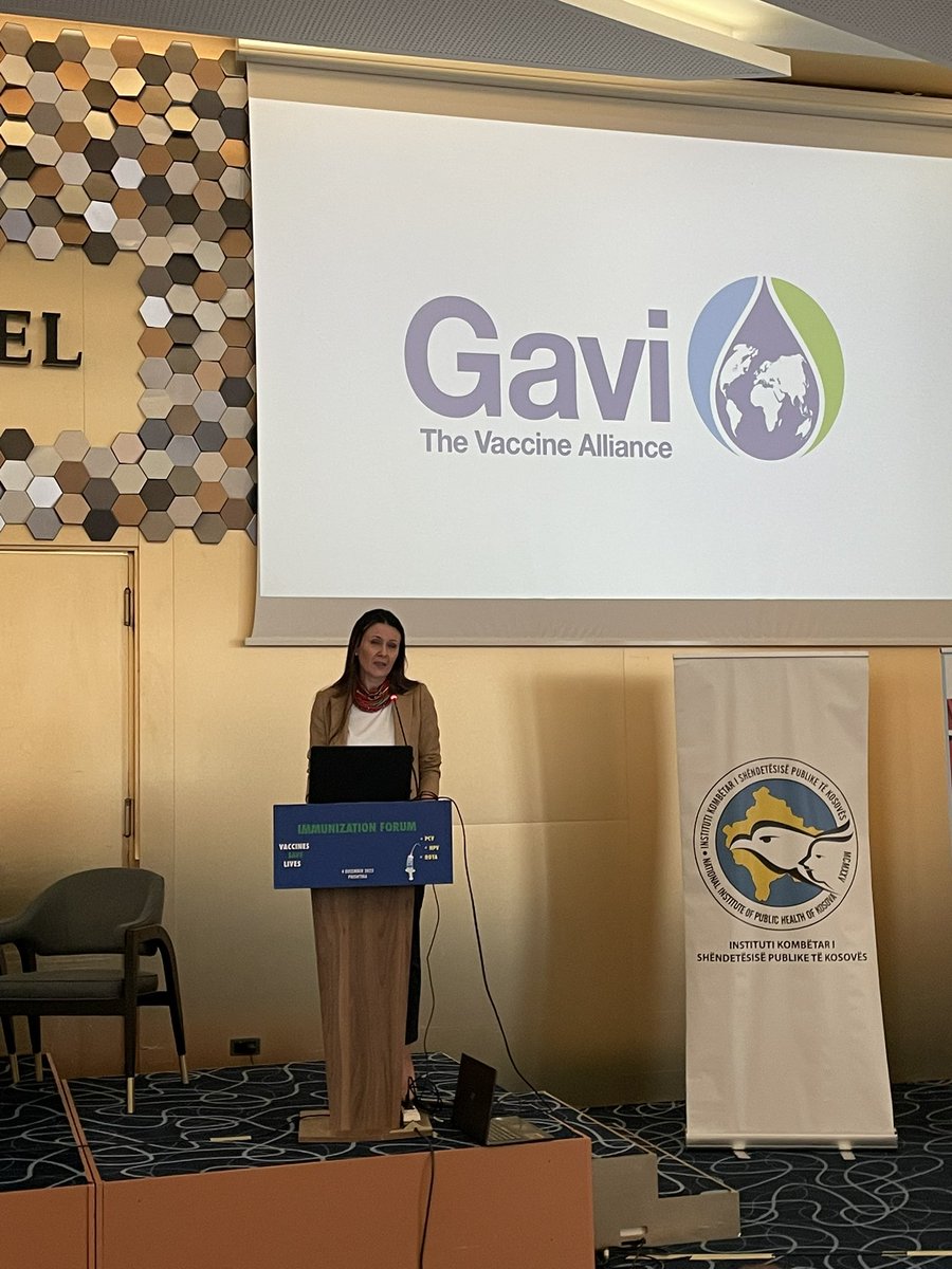 Happening now! <a href="/VeronikaVash/">Veronika Vashchenko</a> Head of <a href="/UNICEFKosovo/">UNICEF Kosovo Programme</a> addresses the Immunization Forum, congratulating  health institutions on immunization programmme &amp;call for increased investments for sustainability and support the wellbeing and development of Kosovo’s children and human capital.