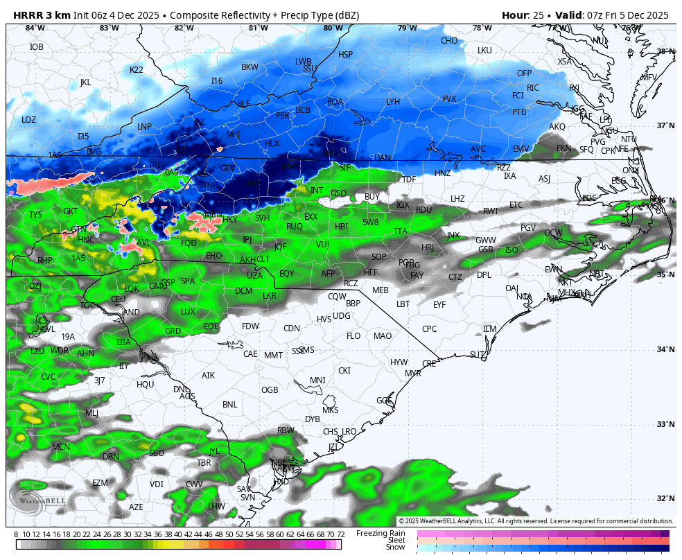 Good morning, a cold am out there with many areas below the freezing mark. Highs today will be mainly in the 50s outside the mountains. Our system moves in overnight with Winter weather expected in the areas we have been talking about. I'll have a detailed breakdown on this in my